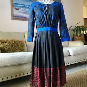 NU dress blue, black  and burgundy Small